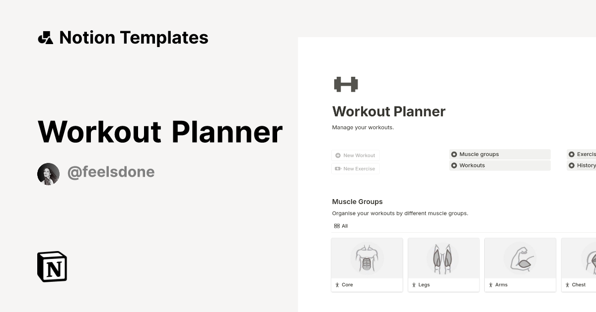 Workout Planner Template by Notion Marketplace