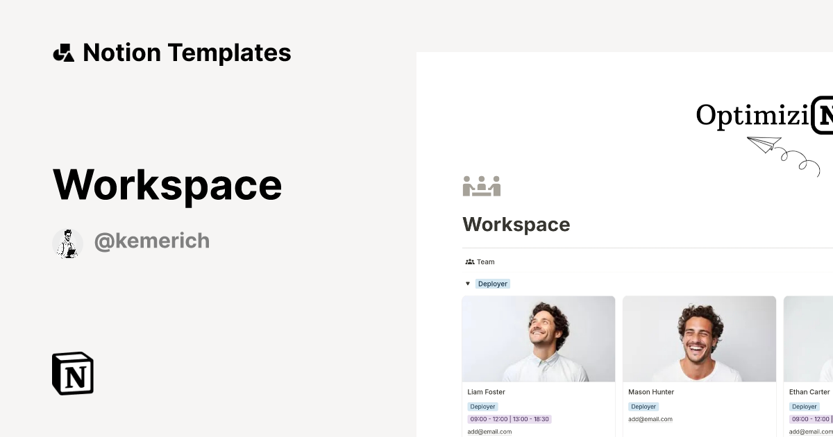 Workspace Template by OptimiziNg | Notion Marketplace