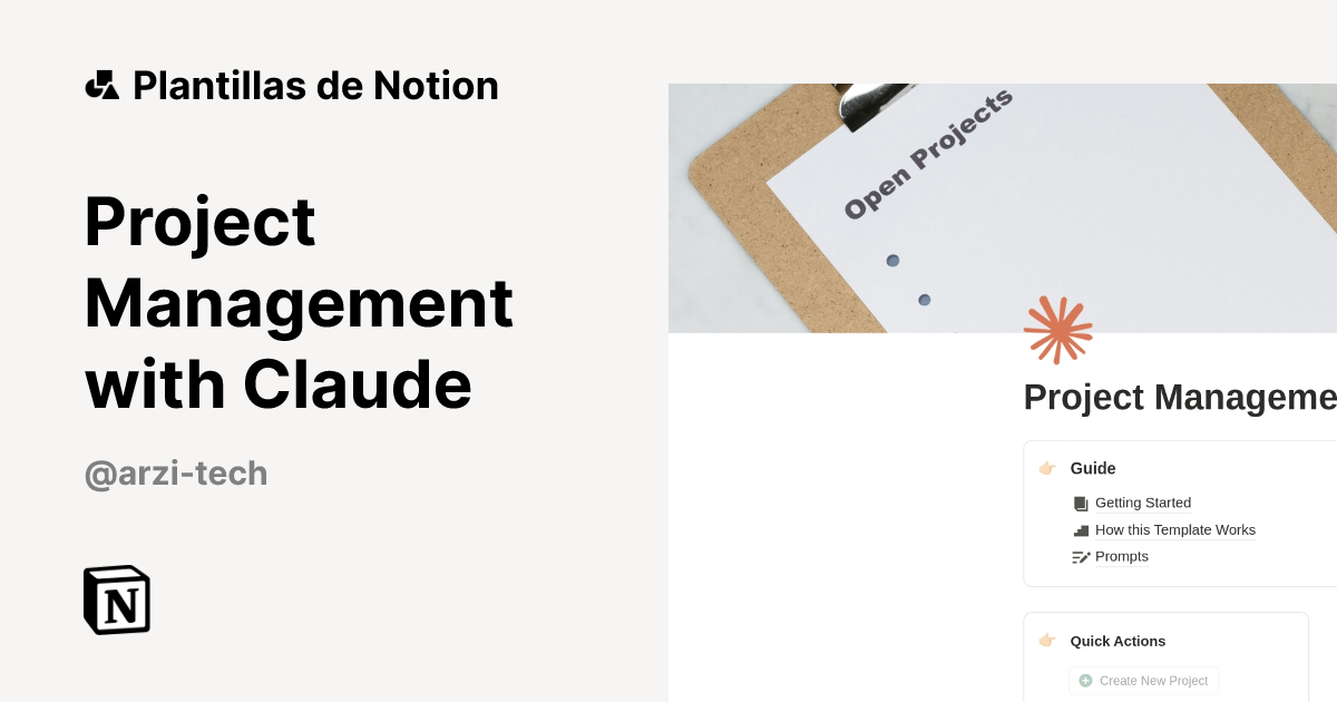 Plantilla Project Management with Claude | Notion Marketplace