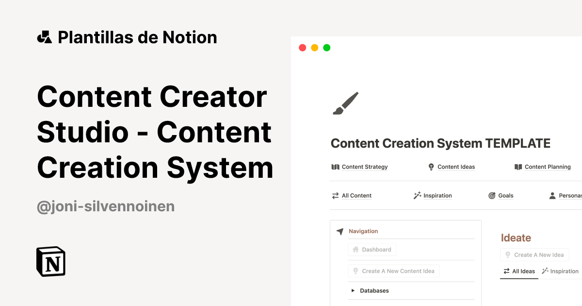Plantilla Content Creator Studio - Content Creation System | Notion ...