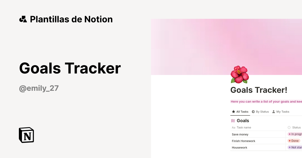 Plantilla Goals Tracker de Emily