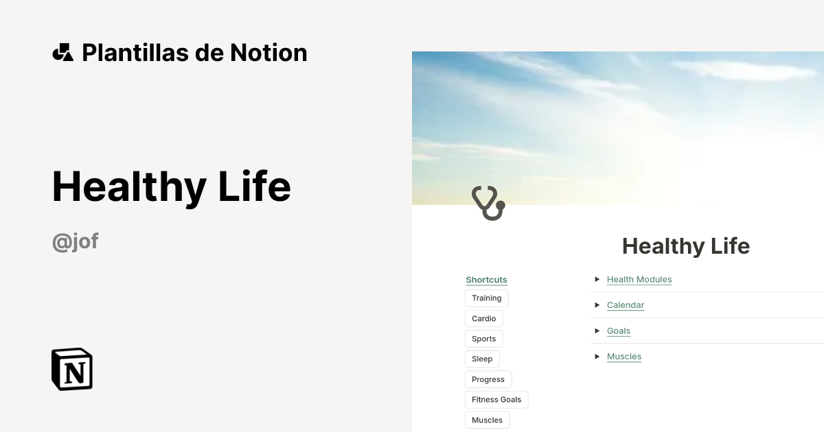 Plantilla Healthy Life | Notion Marketplace