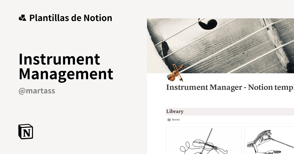 Plantilla Instrument Management | Notion Marketplace