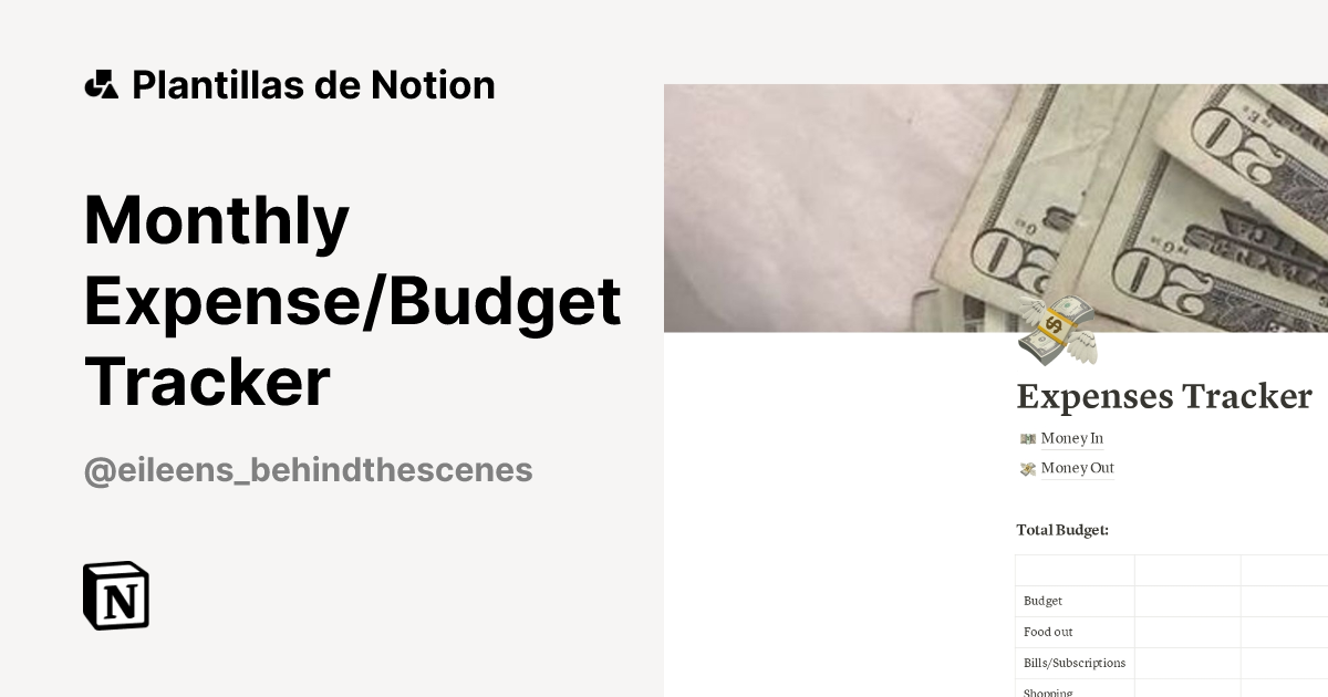 Plantilla Monthly Expense/Budget Tracker | Notion Marketplace