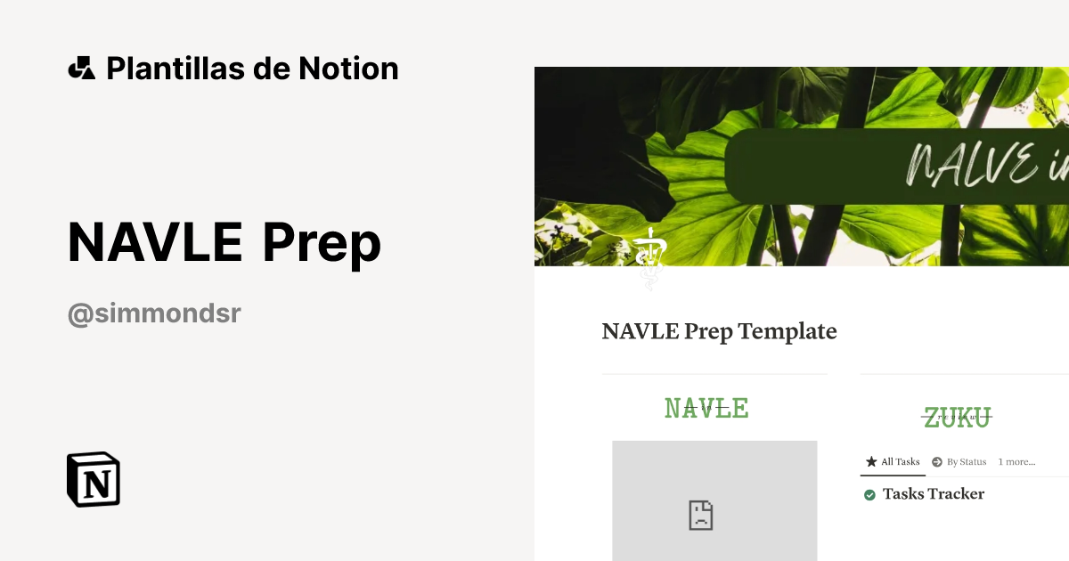Plantilla NAVLE Prep de Riley Simmonds | Notion Marketplace