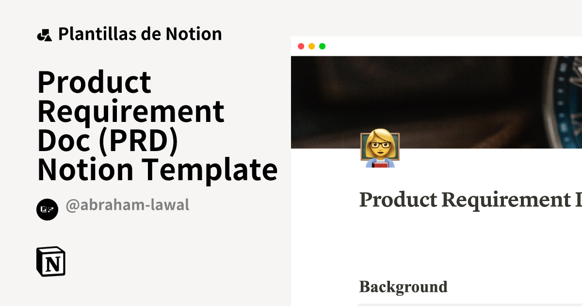 Plantilla Product Requirement Doc (PRD) Notion Template | Notion ...