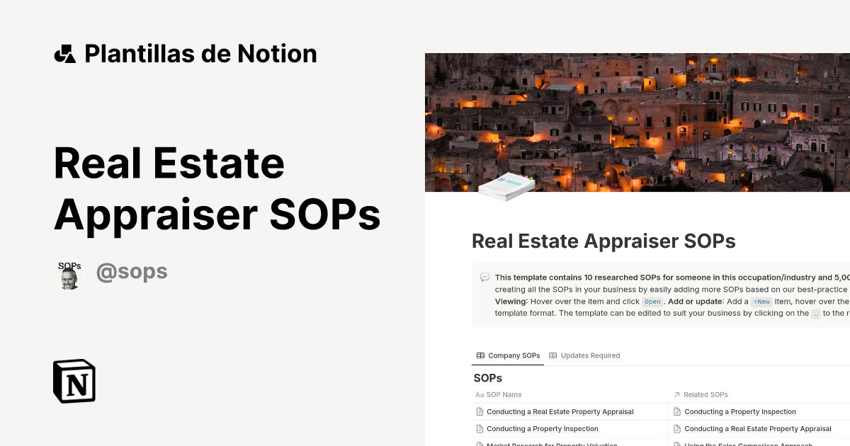 Plantilla Real Estate Appraiser SOPs | Notion Marketplace