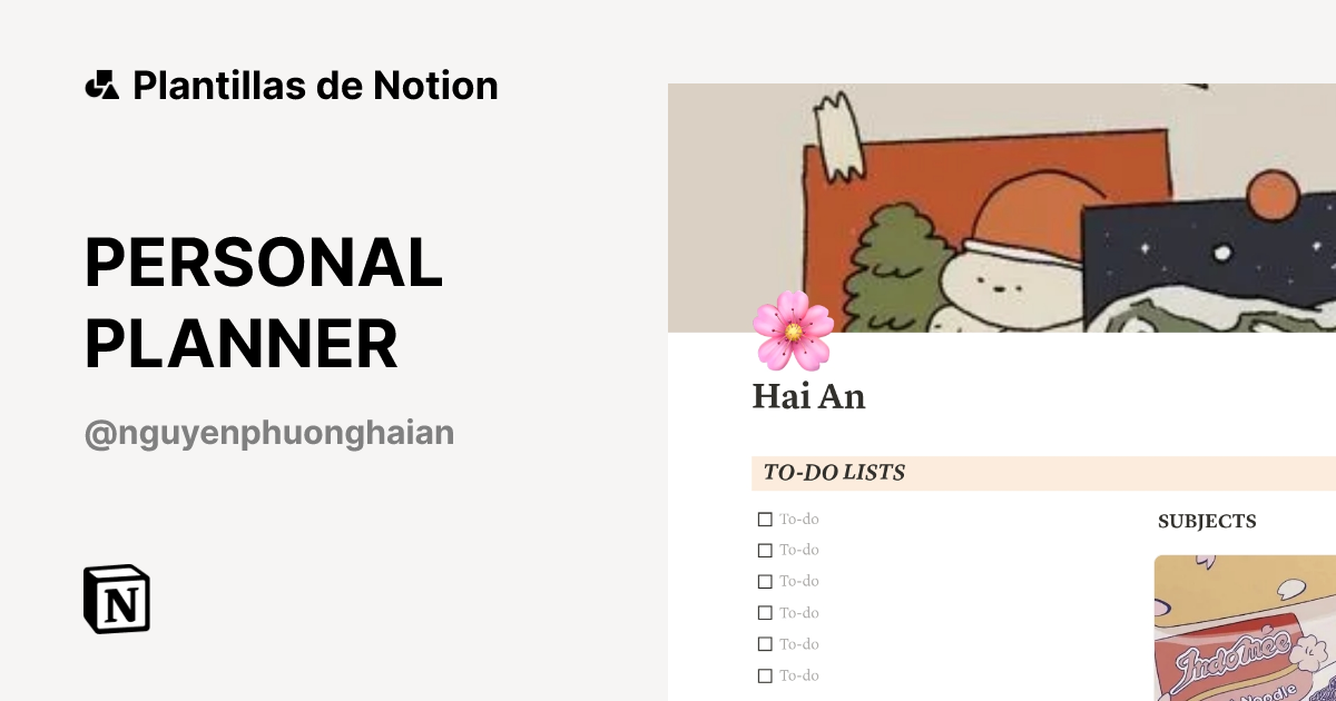 Plantilla PERSONAL PLANNER | Notion Marketplace