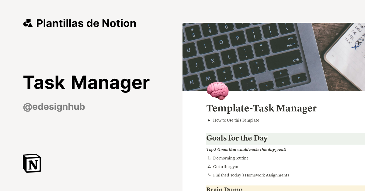 Plantilla Task Manager | Notion Marketplace