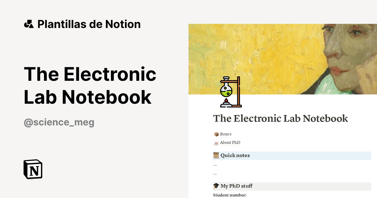 Plantilla The Electronic Lab Notebook | Notion Marketplace