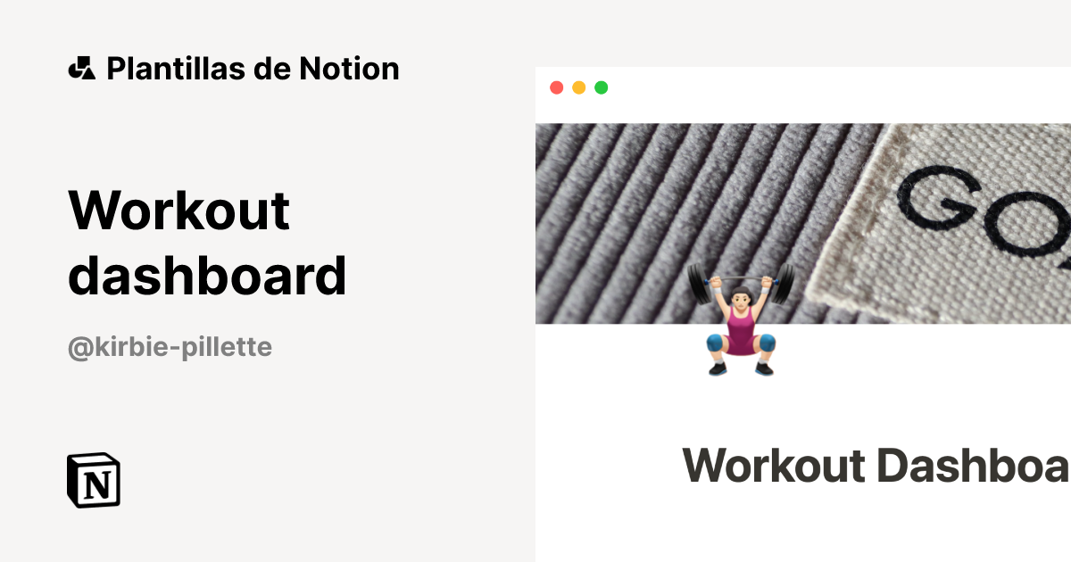 Plantilla Workout dashboard | Notion Marketplace