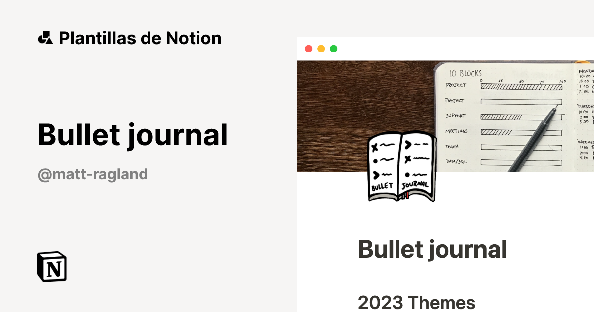 Plantilla Bullet journal | Notion Marketplace
