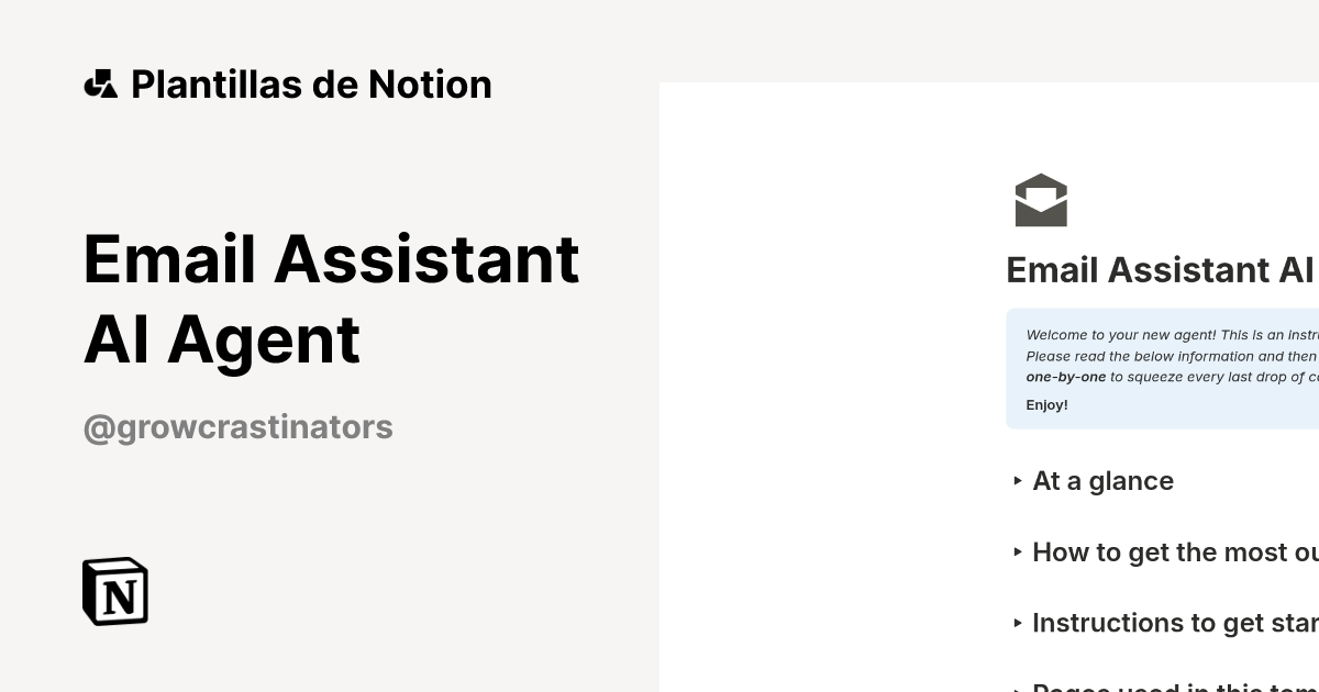 Plantilla Email Assistant AI Agent | Notion Marketplace