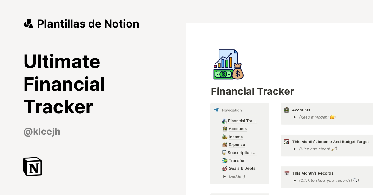 Plantilla Ultimate Financial Tracker | Notion Marketplace