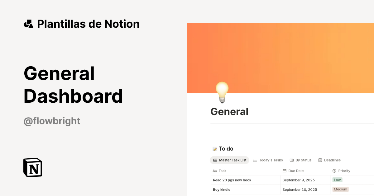 Plantilla General Dashboard | Notion Marketplace