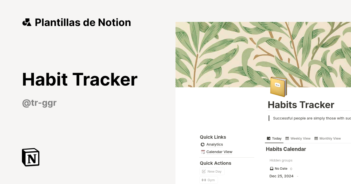 Plantilla Habit Tracker | Notion Marketplace