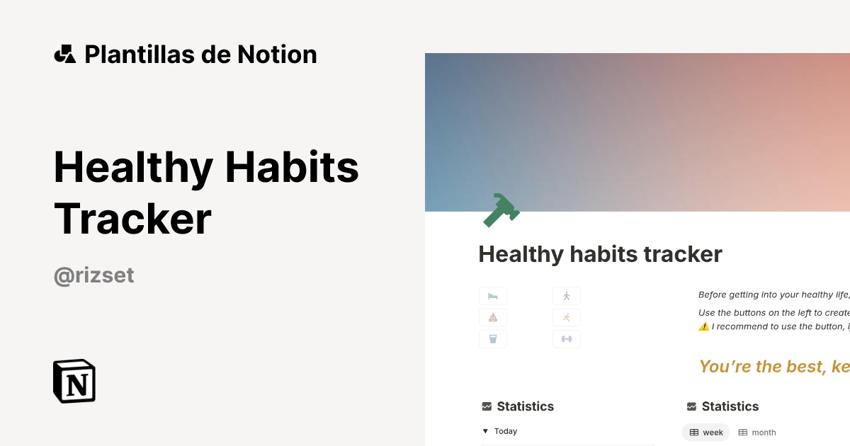 Plantilla Healthy Habits Tracker | Notion Marketplace