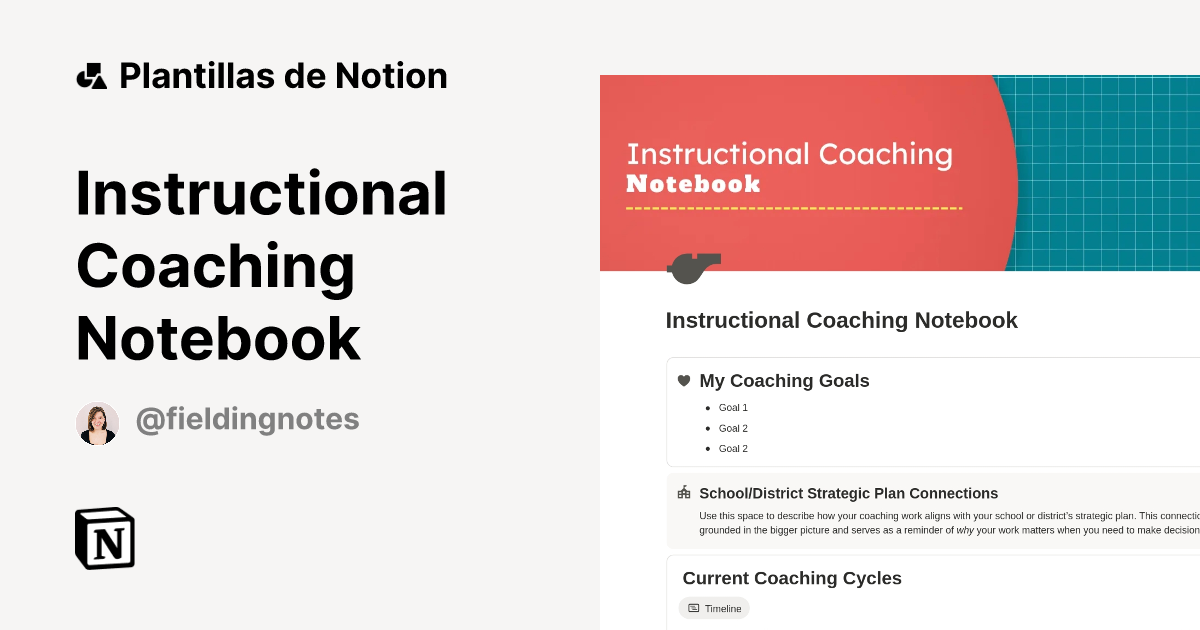 Plantilla Instructional Coaching Notebook | Notion Marketplace