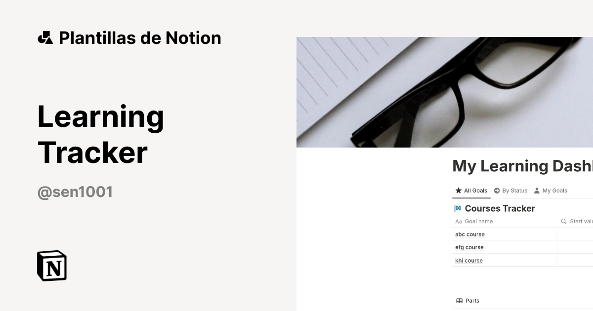 Plantilla Learning Tracker de Sen | Notion Marketplace