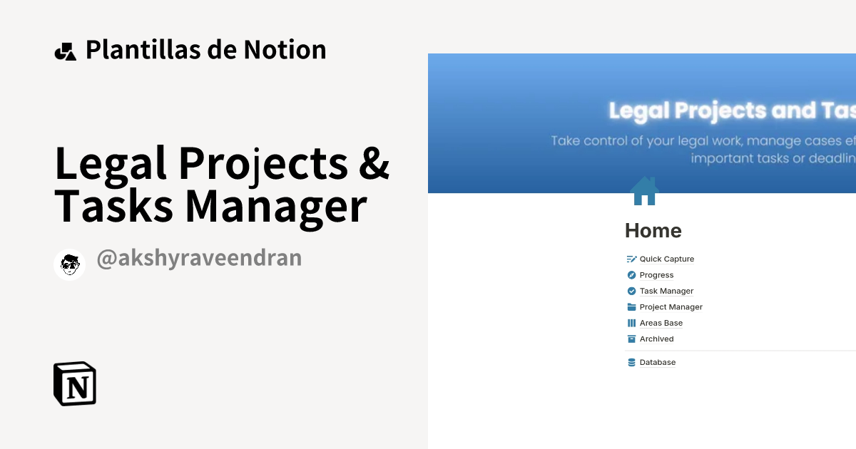 Plantilla Legal Projects & Tasks Manager | Notion Marketplace