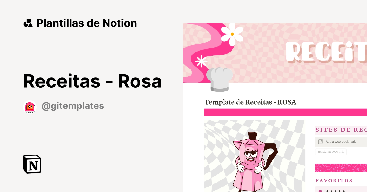 Plantilla Receitas - Rosa de Gi Templates | Notion Marketplace
