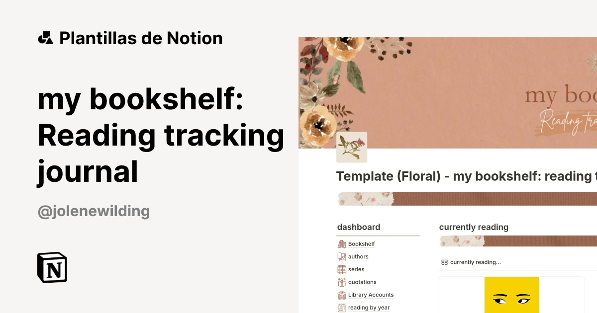 Plantilla my bookshelf: Reading tracking journal | Notion Marketplace