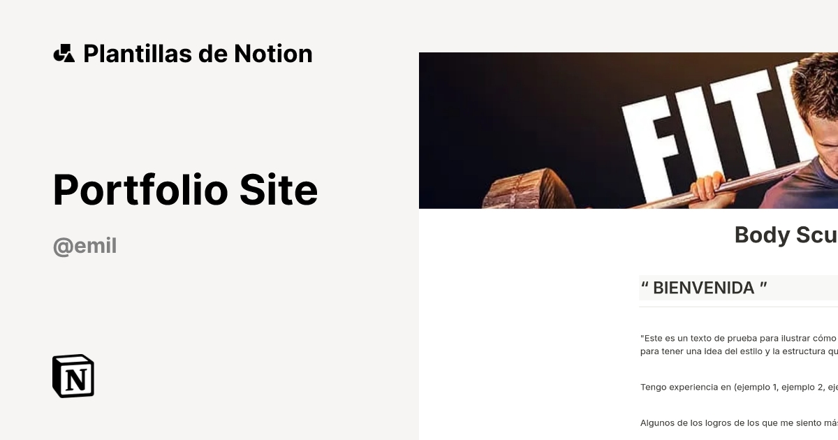 Plantilla Portfolio Site de Portfolio Site | Notion Marketplace