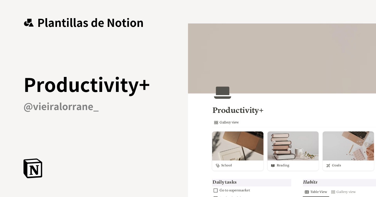 Plantilla Productivity+ | Notion Marketplace