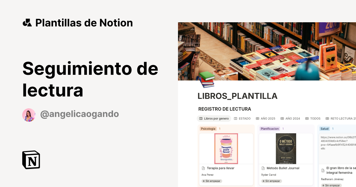 Plantilla Seguimiento de lectura | Notion Marketplace
