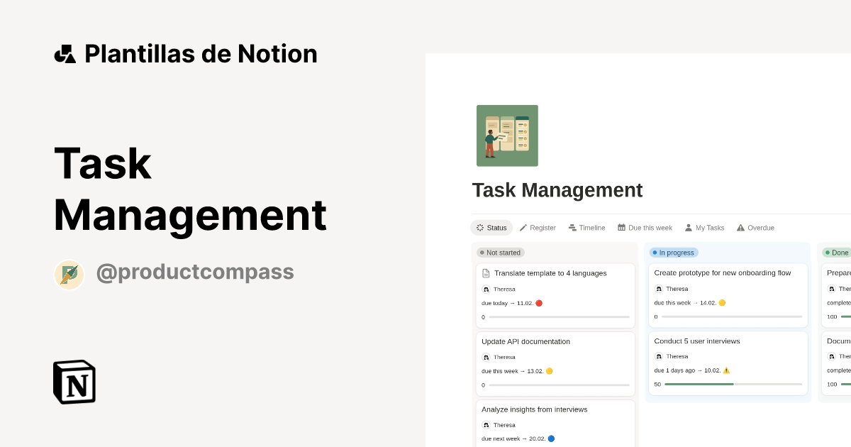 Plantilla Task Management | Notion Marketplace