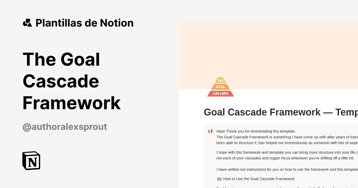 Plantilla The Goal Cascade Framework de Alexandra Sprout | Notion ...