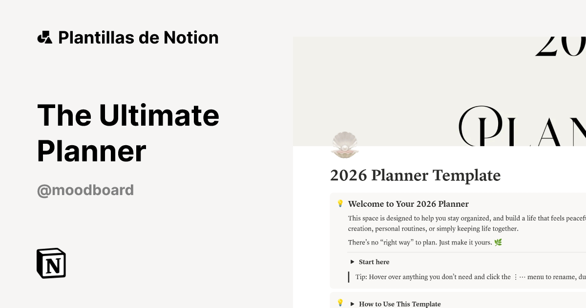 Plantilla The Ultimate Planner de Chloe | Notion Marketplace