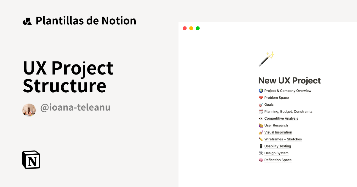 Plantilla UX Project Structure | Notion Marketplace