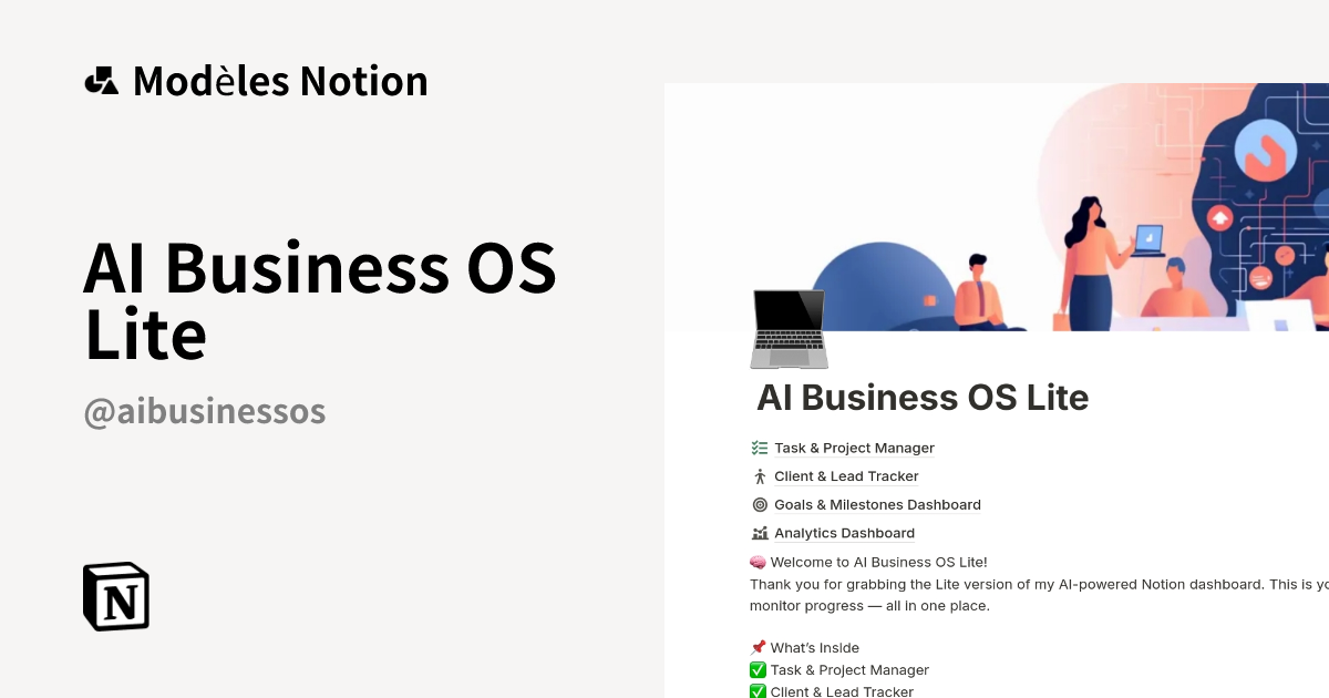 Modèle AI Business OS Lite | Marketplace Notion