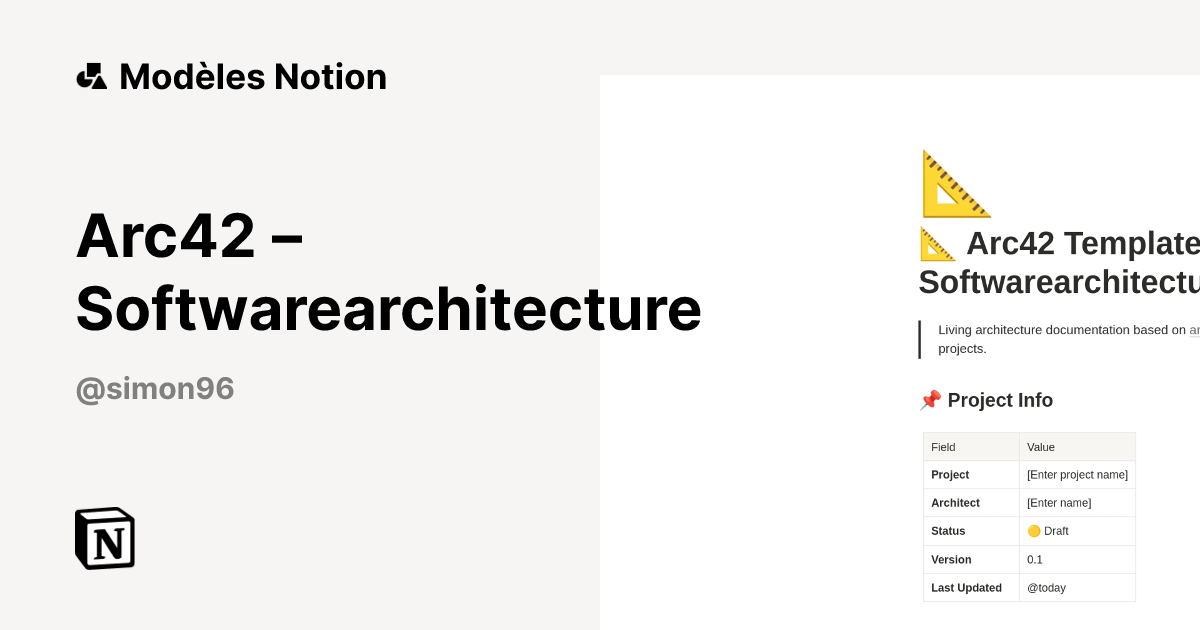 Modèle Arc42 – Softwarearchitecture | Marketplace Notion