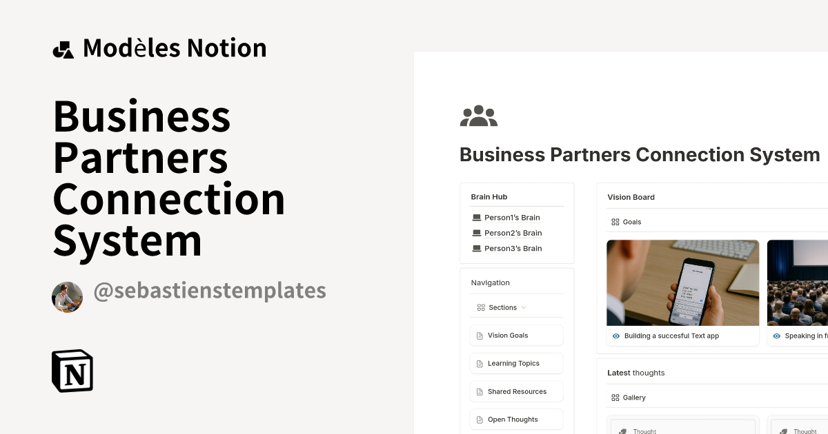 Modèle Business Partners Connection System | Marketplace Notion