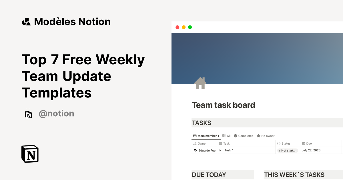 Top 7 Free Weekly Team Update Templates | Marketplace Notion de modèles