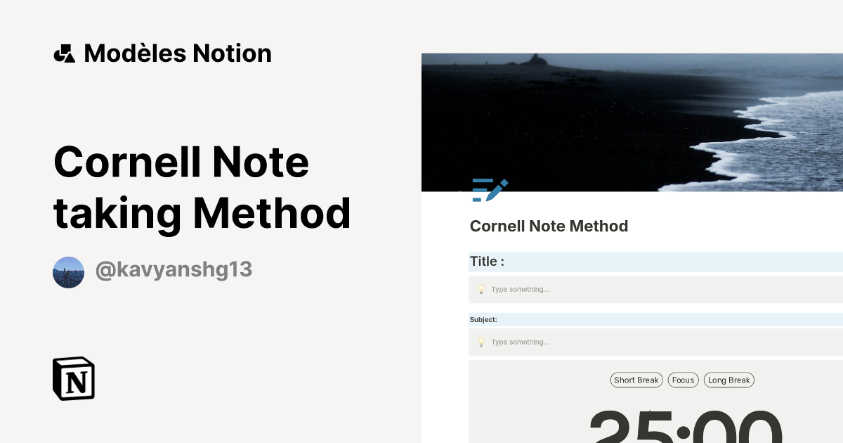 Cornell Note taking Method | Modèle créé par Kavyansh G | Marketplace ...