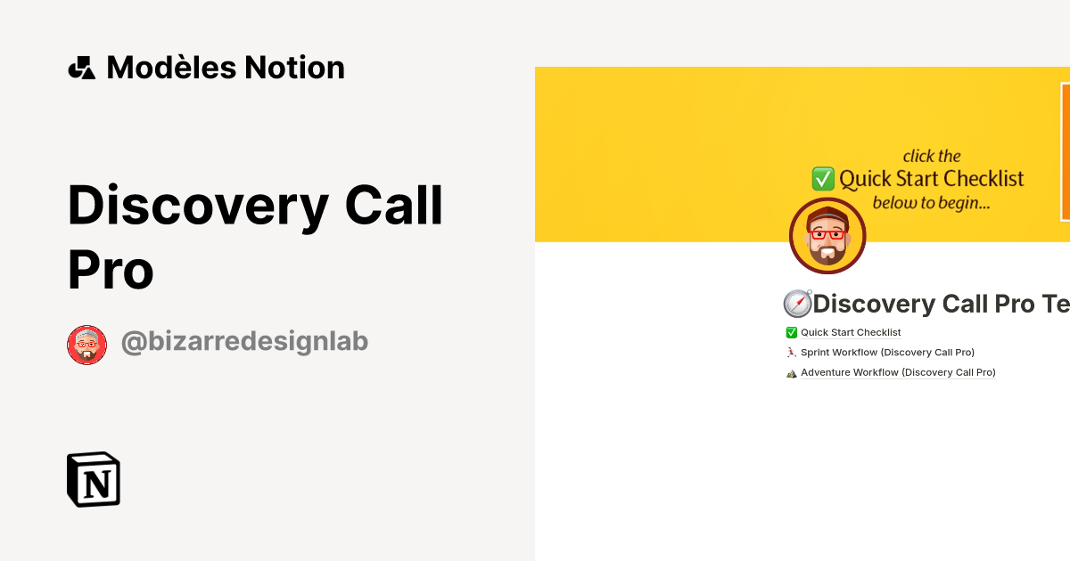 Discovery Call Pro | Modèle créé par Small Town Creative | Marketplace ...