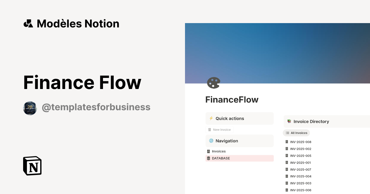Modèle Finance Flow | Marketplace Notion