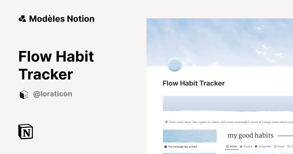 Modèle Flow Habit Tracker | Marketplace Notion
