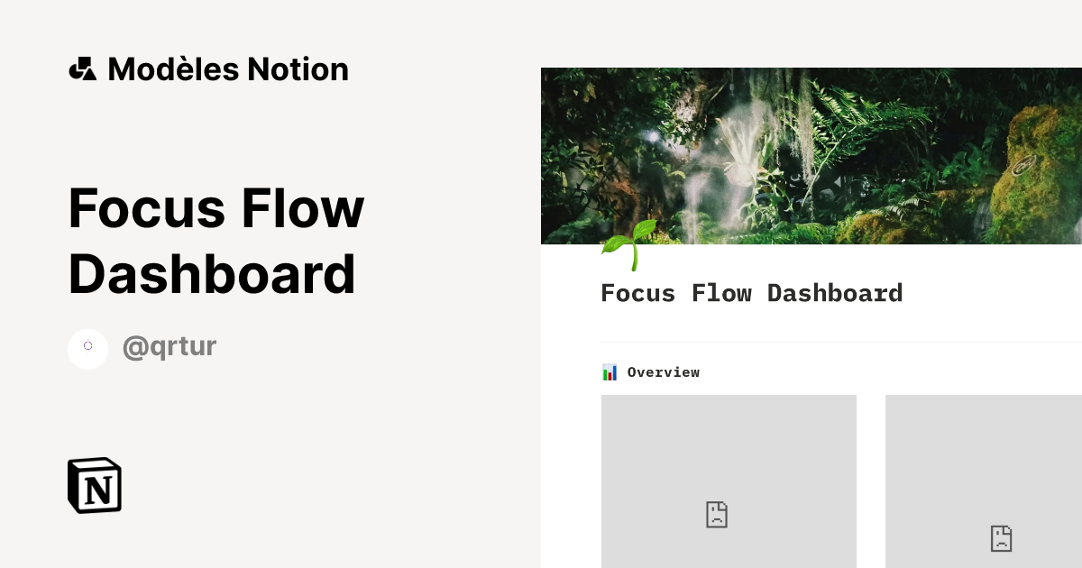 Modèle Focus Flow Dashboard | Marketplace Notion
