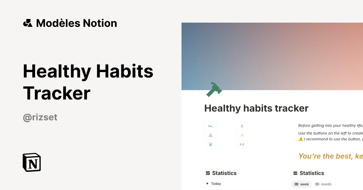 Modèle Healthy Habits Tracker | Marketplace Notion