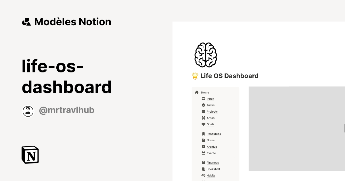 Modèle life-os-dashboard | Marketplace Notion