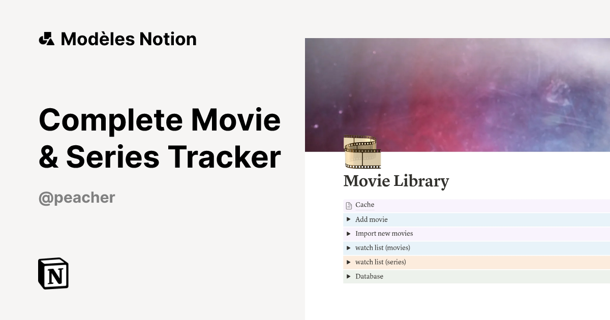 Complete Movie & Series Tracker | Modèle créé par Peacher | Marketplace ...
