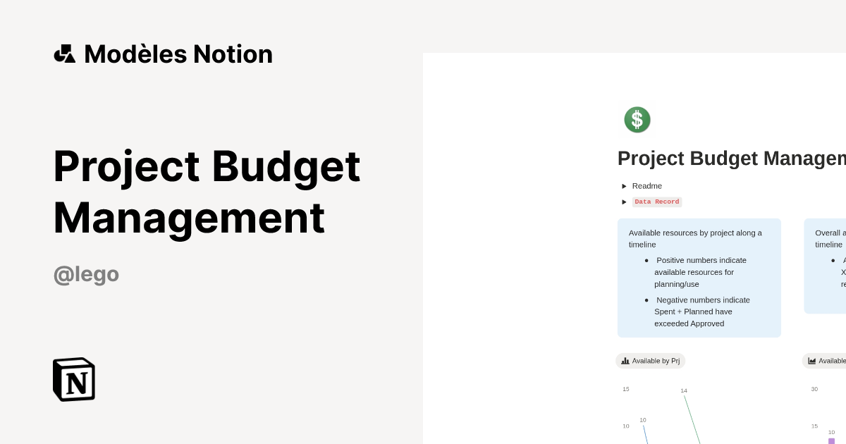 Modèle Project Budget Management | Marketplace Notion