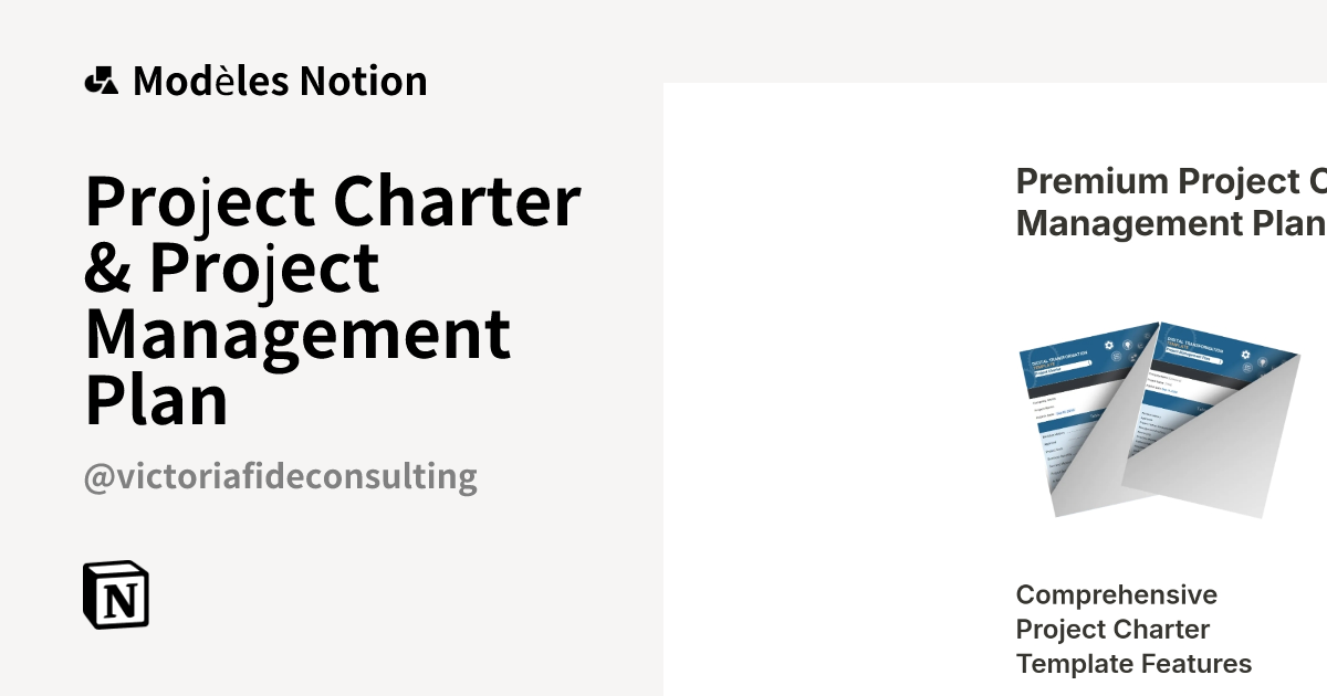 Project Charter & Project Management Plan | Modèle créé par Victoria ...