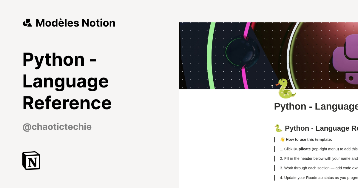 Python - Language Reference | Modèle créé par ChaoticTechie ...