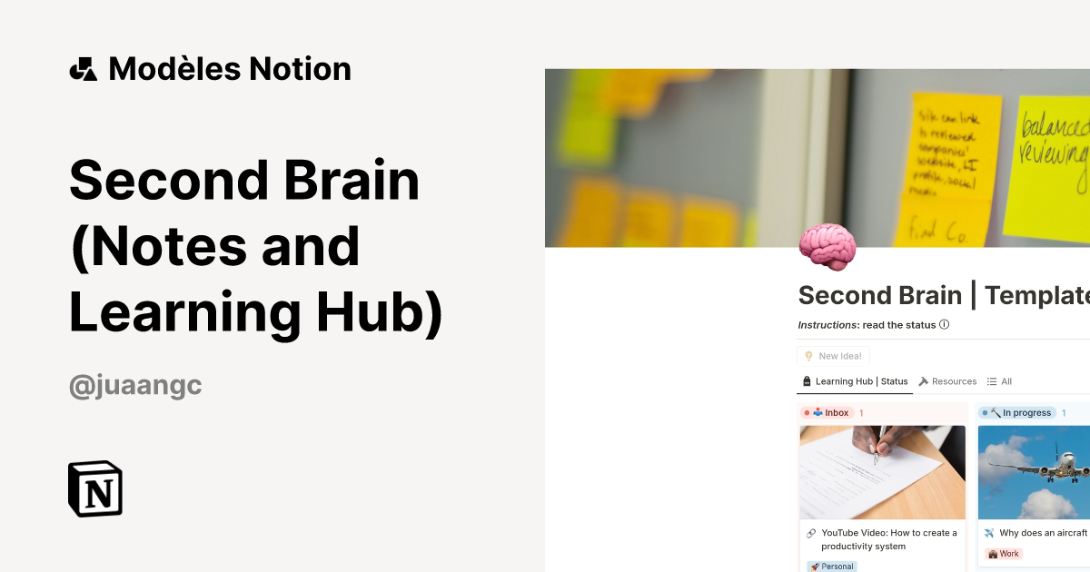 Second Brain (Notes and Learning Hub) | Modèle créé par Juan Gutiérrez ...