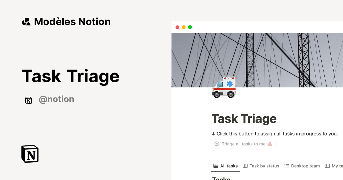 Task Triage | Modèle créé par Notion | Marketplace Notion
